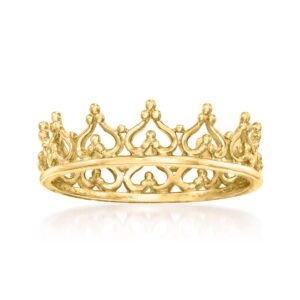 Ross-Simons 14kt Yellow Gold Royal Crown Ring. Size 10