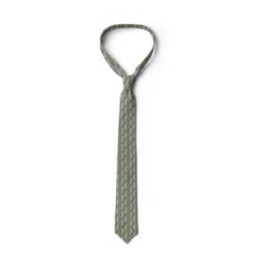 Ambesonne Necktie, Nature Leafy Branches, 3.7", Sage Green and White