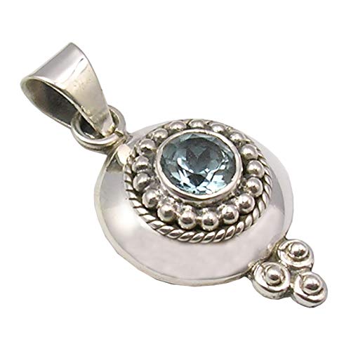 Best Buy Buy Nothing Day Deals SilverStarJewel Blue Topaz Pendant 1.4" 925 Sterling Silver Women New Jewellery