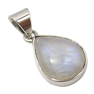 silverstarjewel 925 sterling silver rainbow moonstone tcw 8.6 pendant 1" indian jewelry