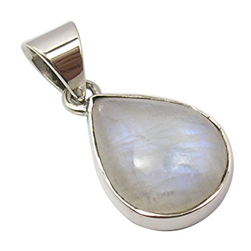 SilverStarJewel 925 Sterling Silver Rainbow Moonstone tcw 8.6 Pendant 1" Indian Jewelry