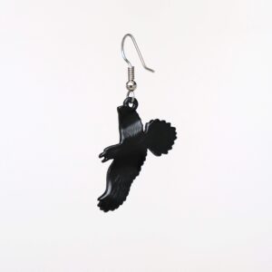 Gothic Black Raven Black Crow Dangle Earrings