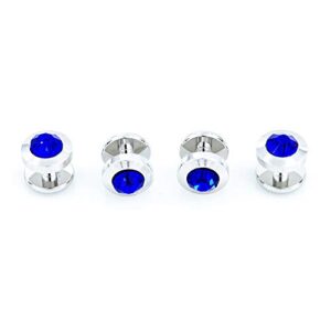 MRCUFF Blue Crystal Cufflinks and Studs Tuxedo Set in a Presentation Gift Box & Polishing Cloth