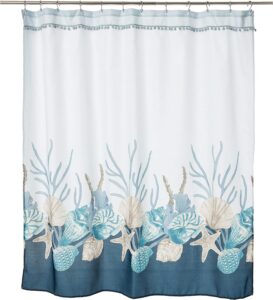 avanti linens - fabric shower curtain, oceanscape inspired bathroom decor (blue lagoon collection)