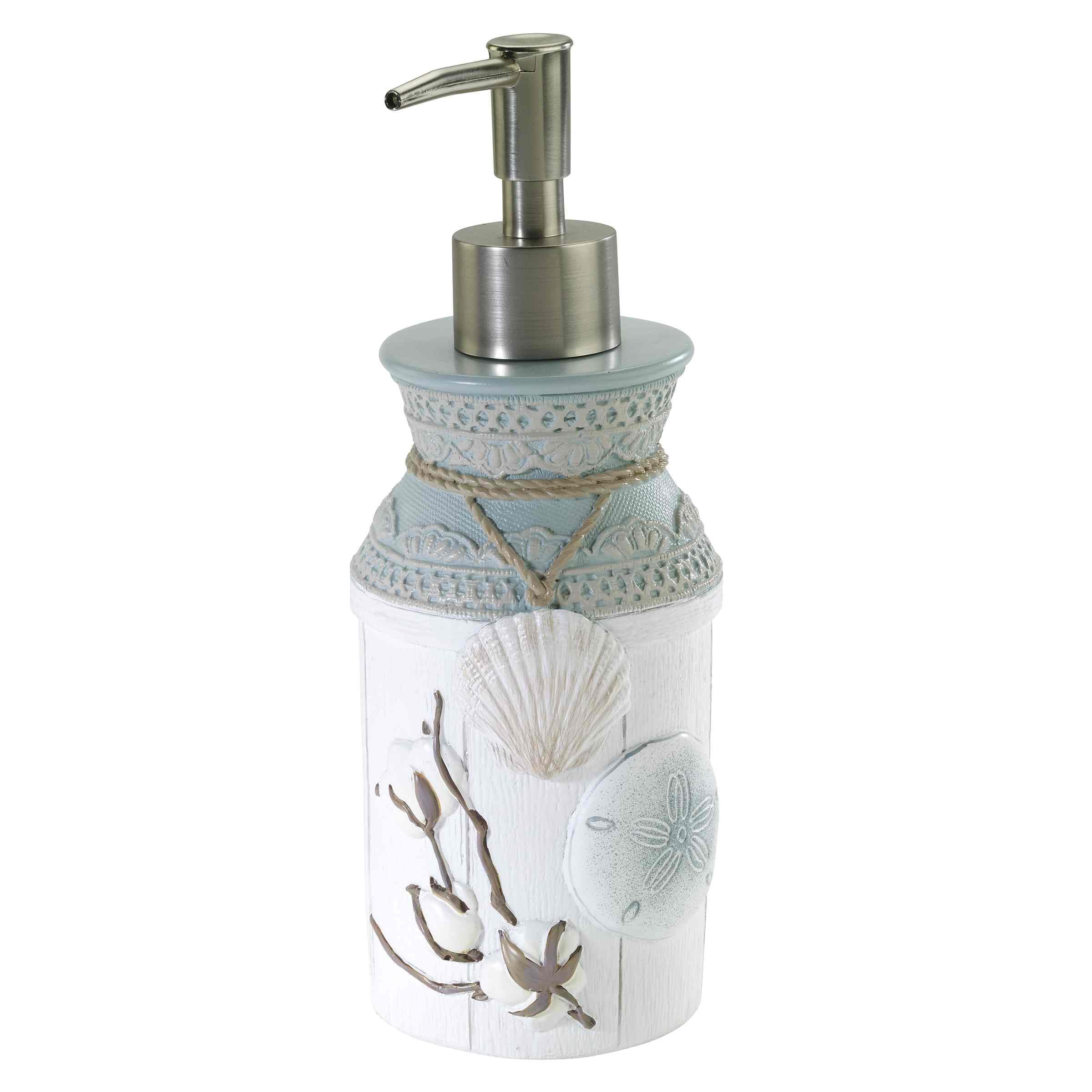 Avanti Linens - Lotion Pump/Soap Dispenser, Countertop Accessories, Farmhouse Chic Bathroom Decor (Farmhoue Shell Collection)