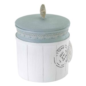 Avanti Linens - Covered Jar, Countertop Organizer, Farmhouse Chic Home Decor (Farmhouse Shell Collection)