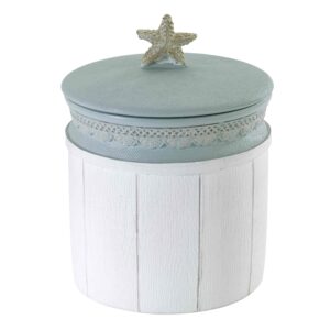 Avanti Linens - Covered Jar, Countertop Organizer, Farmhouse Chic Home Decor (Farmhouse Shell Collection)