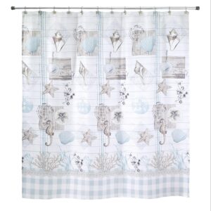 Avanti Linens - Fabric Shower Curtain, Farmhouse Inspired Bathroom Decor (Farmhouse Shell Collection, 72")