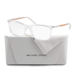 Michael Kors MK4030 VIVIANNA II 3998 52M Transparent Clear Rectangular Eyeglasses For Women+ BUNDLE with Designer iWear Eyewear Kit Care Kit