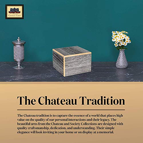 Chateau Urns - Society Collection - Pet Urn, Keepsake Box - Extra Small Urn (up to 34 lbs) - Coastal Gray Finish