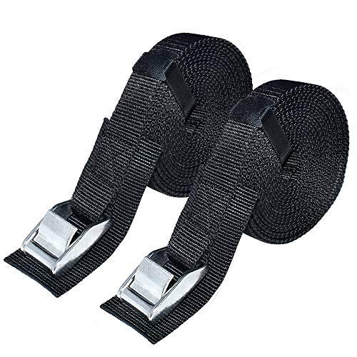 Premium Lashing Strap 1" x 13 ft,Tie Down Straps with Heavy Duty Cam Buckle with Sturdy Pad Secure Straps up to 1000 lbs Capacity for SUP, Kayak, Surboard, Cargo, Trailer, Luggage and More, 2 PCS/Set