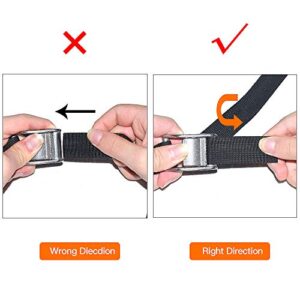 Premium Lashing Strap 1" x 13 ft,Tie Down Straps with Heavy Duty Cam Buckle with Sturdy Pad Secure Straps up to 1000 lbs Capacity for SUP, Kayak, Surboard, Cargo, Trailer, Luggage and More, 2 PCS/Set