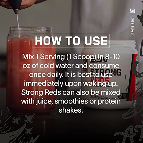 BARE PERFORMANCE NUTRITION, BPN Strong Reds Superfood Powder, Digestive Enzymes, Antioxidants, Improved Natural Energy, 30 Servings, Strawberry