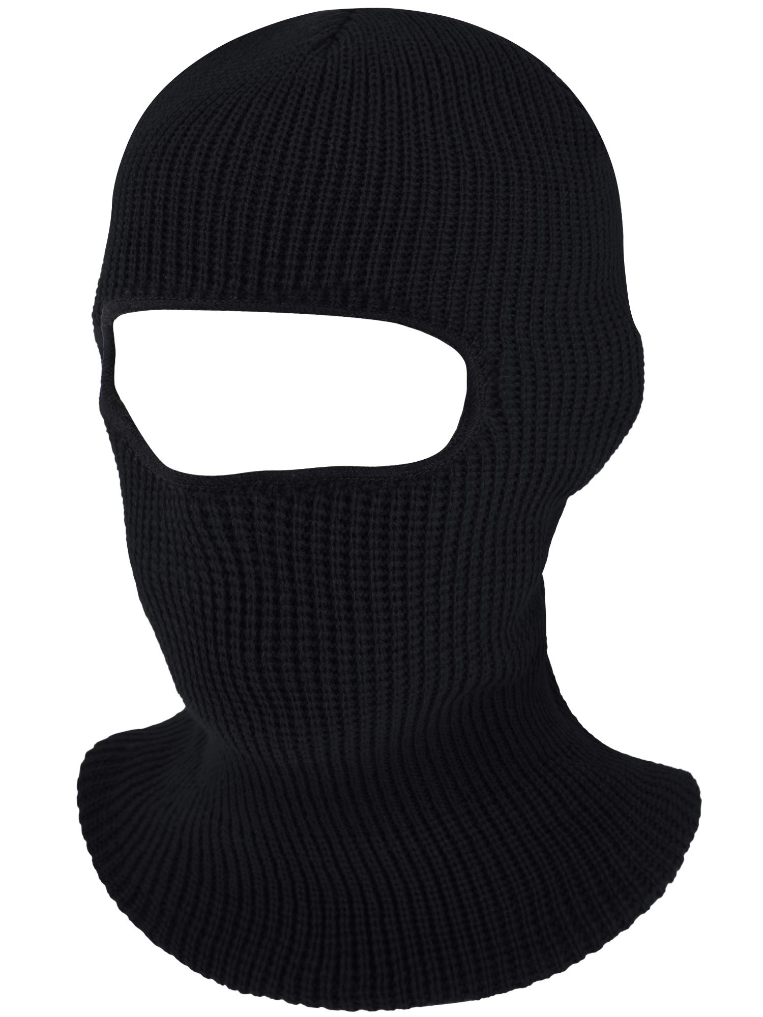 SATINIOR 1-Hole Knitted Full Face Cover Ski Mask, Adult Winter Balaclava Warm Knit Full Face Mask for Outdoor Sports Black, 38 x 22 cm/ 14.96 x 8.66 inches