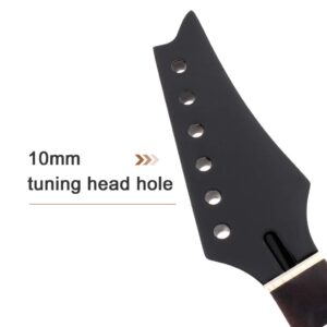 Electric Guitar Neck Maple Head Rosewood Fretboard 24 Fret for IBZ Parts Replacement Black