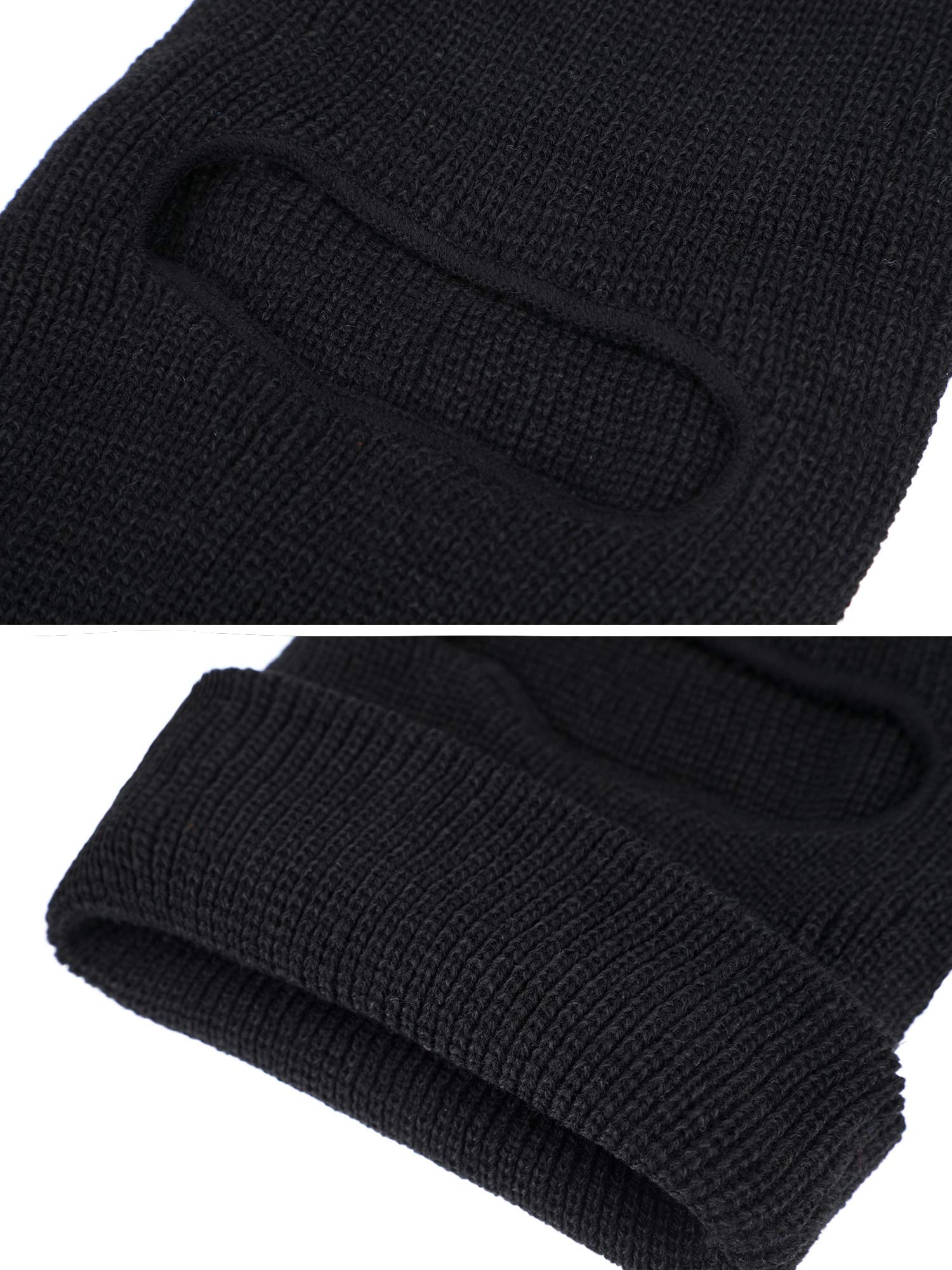 WILLBOND 2 Pieces 1-Hole Knitted Ski Full Face Covering, Adult Winter Balaclava Warm Knitted Full Face Covering for Outdoor Sports Black, 38 x 22 cm/ 14.96 x 8.66 inches (Black)