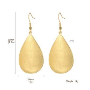 BIRSTONE Handmade Teardrop Earrings with Brushed Finished Dangle Earrings Princess Jasmine Halloween Costume Earrings