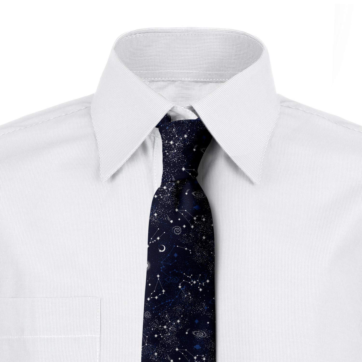 Ambesonne Necktie, Stars Constellation Art, 3.7", Night Blue