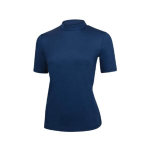 dolfin women's mock neck short sleeve rash guard navy