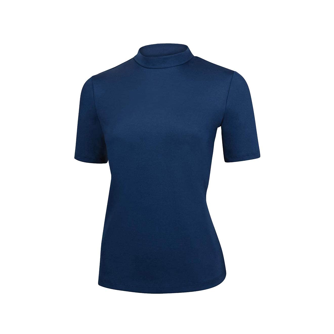 Dolfin Women's Mock Neck Short Sleeve Rash Guard Navy