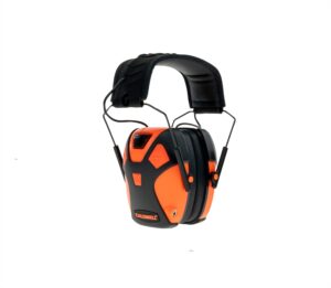 caldwell e-max pro electronic hearing protection 23-24 nrr - adjustable lo pro earmuffs for shooting, hunting and range, hot coral