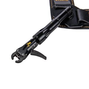 Trophy Ridge Shootout Compact Dual-Caliper Archery Bowhunting Release - 360° Swivel Arm, Adjustable Length, Trigger Travel Tuning, Premium Leather Buckle Strap, Black