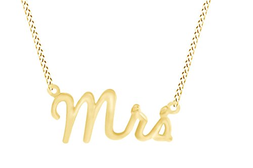 AFFY Mrs. Pendant Necklace in 14k Solid Yellow Gold