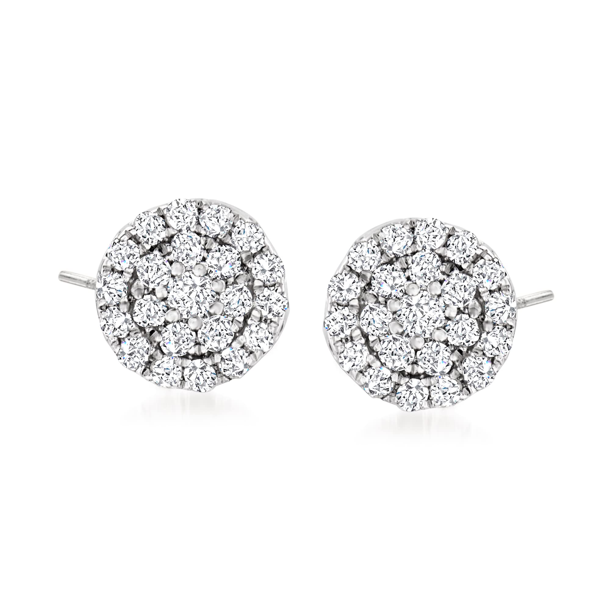 Ross-Simons 0.25 ct. t.w. Diamond Cluster Earrings in Sterling Silver