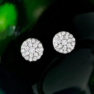 Ross-Simons 0.25 ct. t.w. Diamond Cluster Earrings in Sterling Silver