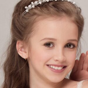 WILLBOND Flower Girl Headpiece - Princess Headband with Pearls for Wedding, First Communion, Hair Accessory