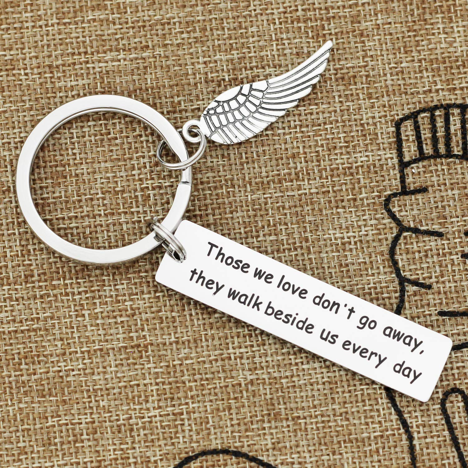 Kivosliviz Memorial Gifts Keychain for Loss of Loved One Those We Love Don't Go Away They Walk Beside Us Everyday Remembrance Gifts for Father Mother Grandpa Grandma