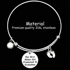 New Grandma Gifts Bracelet The Best Moms Get Promoted to Grandma to Be Jewelry