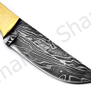 Smart & Sharp Custom Handmade Damascus Steel Hunting Knife/Skinning Knife AA-17280 (Natural Bone)