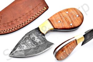 smart & sharp custom handmade damascus steel hunting knife/skinning knife aa-17274 (natural kow wood)