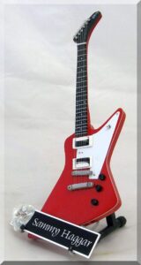 sammy hagar miniature guitar explorer with guitar pick