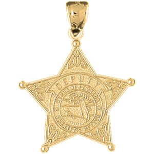 Jewels Obsession Silver State Of Florida Sheriff's Dept. Pendant | 14K Yellow Gold-plated 925 Silver State Of Florida Sheriff's Dept. Pendant