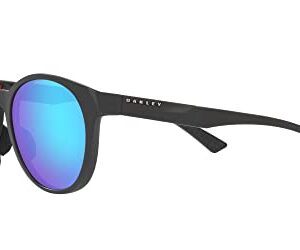 Oakley Women's Oo9474 Spindrift Round Sunglasses, Matte Carbon/Prizm Sapphire Polarized, 52 mm