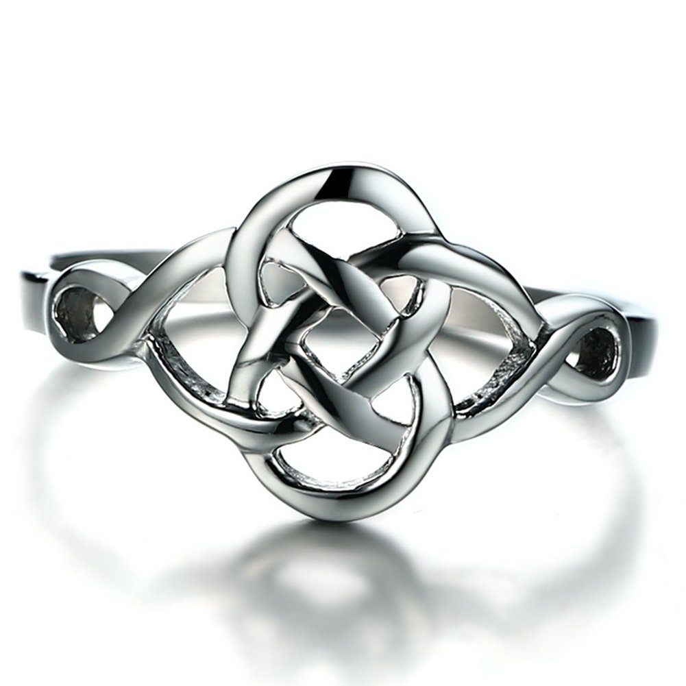 Jude Jewelers Stainless Steel Plain Classical Celtic Love Knot Ring (Silver, 6.5)