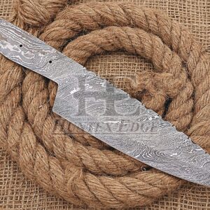 HUNTEX Unique Custom Handmade Hand-Forged Twist Pattern Damascus Steel 12 Inch Long Full Tang Razor Sharp Hunting Kitchen Blank Blade Knife