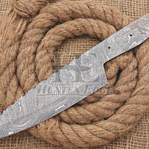 HUNTEX Unique Custom Handmade Hand-Forged Twist Pattern Damascus Steel 12 Inch Long Full Tang Razor Sharp Hunting Kitchen Blank Blade Knife