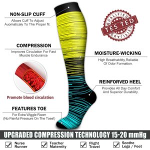 Bluemaple 6 Pack Copper Compression Socks for Women and Men Circulation-Best Support for Medical, Running,Nursing,Athletic