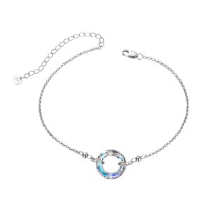 aoboco sterling silver bracelet for friends female womens crystal bracelet gifts