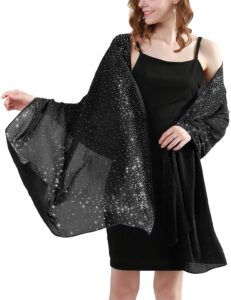 banetteta shawls and wraps for evening dresses - dress cover up for women (black)