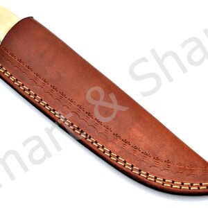 Smart & Sharp Custom Handmade Damascus Steel Hunting Knife/Skinning Knife AA-17285 (Natural Bone)