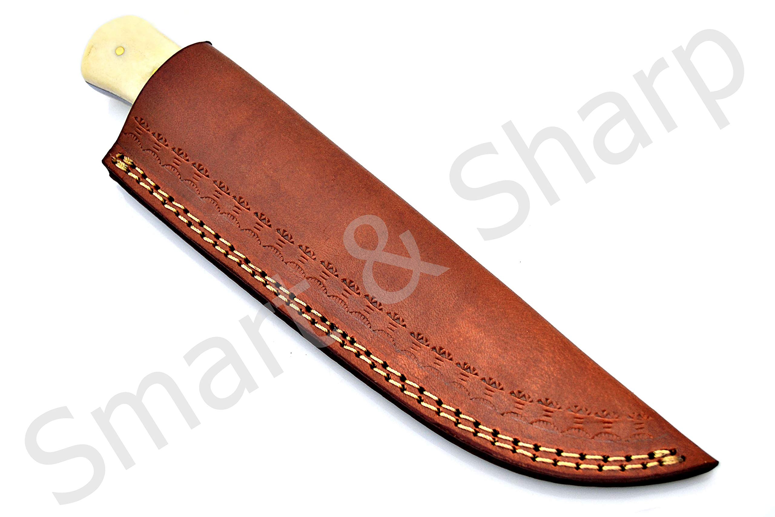 Smart & Sharp Custom Handmade Damascus Steel Hunting Knife/Skinning Knife AA-17285 (Natural Bone)