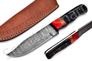 smart & sharp custom handmade damascus steel hunting knife/skinning knife aa-17284 (black wood)