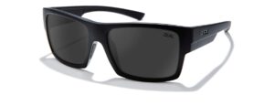 zeal optics ridgway rectangular sunglasses, matte black/polarized dark grey lens, one size