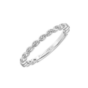 diamond stackable ring, anniversary band or wedding band with marquise design in 925 sterling silver (i-j color, i3 clarity), size 7, by keepsake