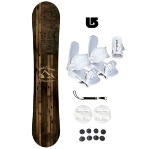 symbolic freedom kids snowboard + white bindings package +leash+stomp+face mask+ burton decal (130cm & white bindings xs (fits 1-6))