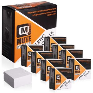 mute premium athletic gym chalk blocks 2 oz. 8 pack box | 1 pound | magnesium carbonate | weightlifting, gymnastics, rock climbing, olympic lifting